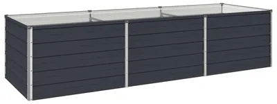 Image de Bordure de jardin surélevée, couleur anthracite, dimensions : 240 x 80 x 55 cm