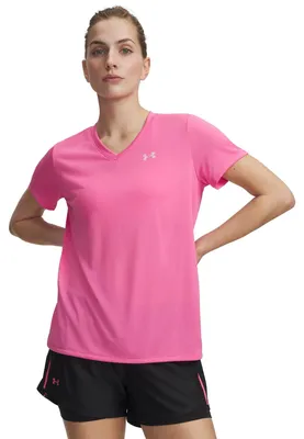Produktbild von Under Armour Tech Solid V-neck Kurzarm-t-shirt Rosa S Frau Rosa S
