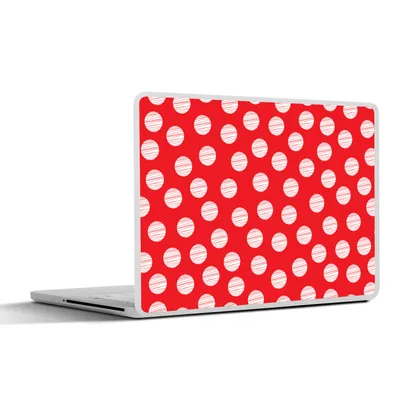 Produktbild von MuchoWow® Laptop Aufkleber Sticker Cover Polka dots - Muster - Rot - Weiß 30x21 cm - Sticker für Laptop - Selbstklebend