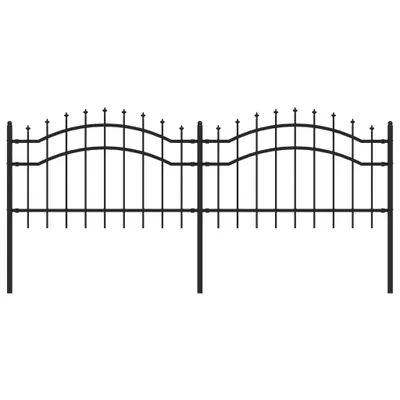 Produktbild von vidaXL Gartenzaun Woerden mit Speerspitze Schwarz 240 x 75 cm Stahl