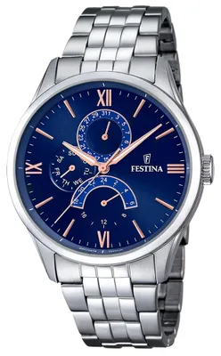 Obrázok produktu pre FESTINA Pánske náramkové hodinky Retrograde analógové Quartz z nehrdzavejúcej ocele strieborné UF16822/3