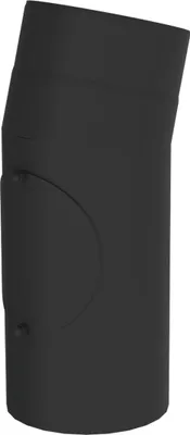 Produktbild von Ø 130 mm Ofenrohr Bogen 15° - mit Tür - schwarz