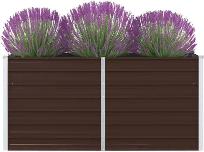 Image de Maison Exclusive - Potager surélevé 160 x 80 x 45 cm Acier galvanisé Marron
