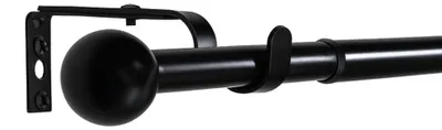 Produktbild von Gardinenstange ausziehbar Flexa Schwarz-matt Endstück Kugel 16/19mm – 70-120cm