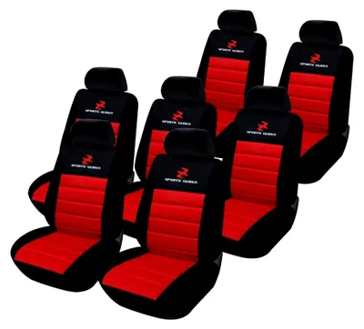 Produktbild von 7er Sitzbezüge Auto Einzelsitzbezug universal Größe, Komplettset, rot