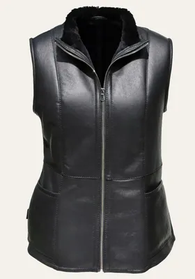 Produktbild von Anschmiegsame Lammfellweste für Damen Farbe Schwarz - Größe: S | Farbe: Schwarz