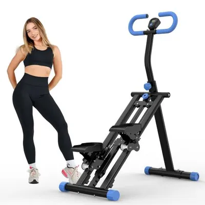 Zdjęcie produktu dla Stepper schodowy AIORBER z regulowanym oporem, urządzenie do ćwiczeń w domu z wyświetlaczem i składaną konstrukcją - czarny