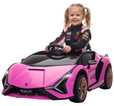 Productafbeelding van Elektrische kinderauto, Lamborghini, 3-5 km/u, met afstandsbediening, voor kinderen van 3-5 jaar, roze