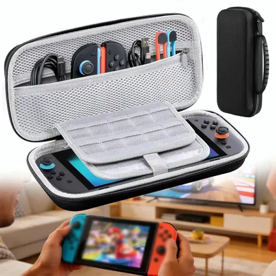 Obrázek produktu pro Obal na konzoli Switch 2 – pevná skořepina – umělá kůže – přenosné cestovní pouzdro – pro konzoli a příslušenství