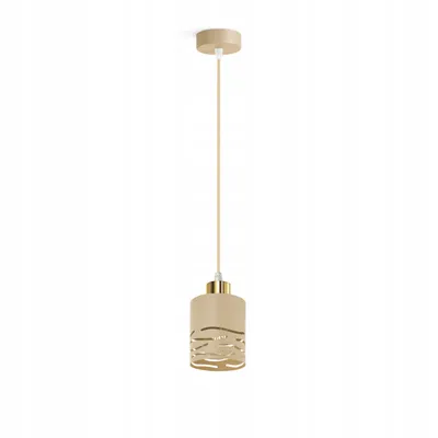 Produktbild von LUXOLAR - LED Pendelleuchte 1-flammig Creme/Gold E27 60W - Hängelampe für Wohnzimmer, Küchen - Modern, Japandi Design