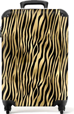 Obrázek produktu pro NoBoringSuitcases.com® Kufr Příruční zavazadlo na kolečkách Malý cestovní kufr na kolečkách - - zlatý - vzorovaný - velikost pro kabinu < 55x40x23 cm a 55x40x20 cm - fotokufr - kabinový kufr - palubní zavazadloPříruční zavazadlo Kufr 55x35x20 cm, 36L,