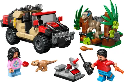 Obrázek produktu pro LEGO Jurassic World Únik před raptorem v terénním autě, Sada na stavění, 6 rok/roky, Plast, 285 kusů, 436 g