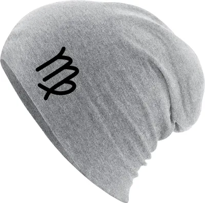 Produktbild von Huuraa Beanie Jungfrau Sternzeichen Zeichen Heather Grey One Size Baumwolle und Elasthan Mütze Geschenkidee