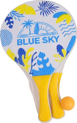 Zdjęcie produktu dla Blue Sky - Rakietka tenisowa dwustrunowa - Piłka plażowa - Gra rakietką - 040719J - Żółta