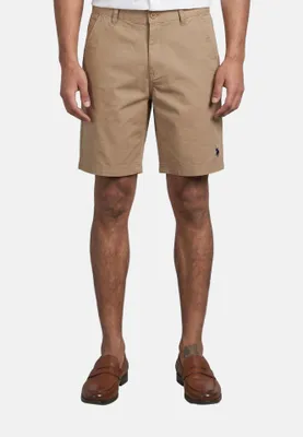 Zdjęcie produktu dla Szorty bermudy U.S. Polo Assn. w kolorze beżowym, męskie, wykonane z bawełny i Elasthanu, rozmiar 30