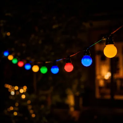 Productafbeelding van Feestverlichting buiten 9,5 m - 20 LED-bollen˜ 5 cm gekleurd - IP44