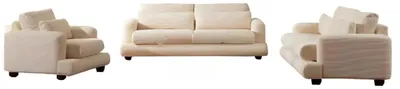 Image de Canapé en tissu Designer Garniture Blanc Sièges de luxe Textile 3pcs