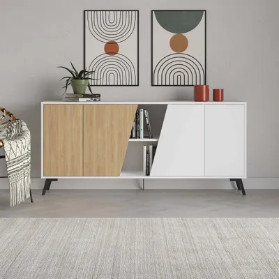 Obrázok produktu pre Konzolový stolík LIVIA 180 biela / dub