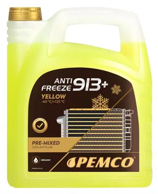 Produktbild von PEMCO 913+ -40 Kühlmittel Kühlerfrostschutz 5L Gelb -40°C +125°C Antifreeze Fertigmischung type D