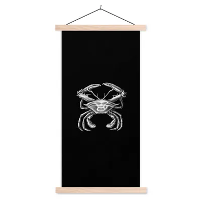 Produktbild von MuchoWow® Textilposter Ernst Haeckel - Krabbe - Alte Meister - Vintage - Tiere - Kunst 60x120 cm mit holzfarbenen Rahmen - Holz