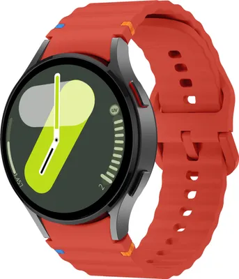 Produktbild von Strap-it Silicone Wave Armband - Passend für Samsung Galaxy Watch 7 (40 & 44mm) / Galaxy Watch 6 (Classic) / Galaxy Watch 5 (Pro) / Galaxy Watch 4 (Classic) - rot