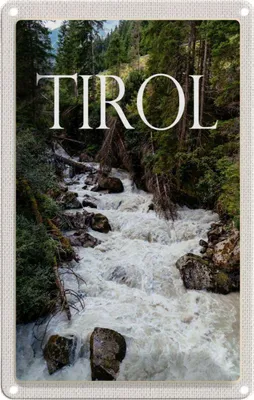 Produktbild von vianmo Blechschild 18x12 cm Tirol ÖsterreichStrömung Bildmotiv Reisemotiv Abenteuer Reisen Urlaub