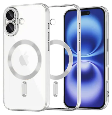 Obrázok produktu pre Techsuit Luxury Crystal MagSafe kryt na iPhone 16 – strieborný