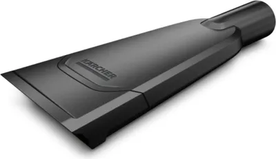A black Karcher vacuum cleaner crevice tool nozzle, presented on a white background.