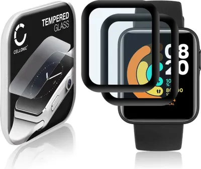 Produktbild von 2x CELLONIC 9H Display Schutzglas für Xiaomi Mi Watch Lite Smartwatch, 3D Full Cover Full Glue Screen Protector Glass, Fitness Tracker Displayschutz Glas Transparent Schutzfolie