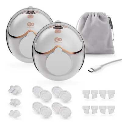 Produktbild von Kinderkraft MAMAFLOW DOUBLE elektrische Milchpumpe 2 Schalen tragbar 4 Modi Akku USB‑C Gold