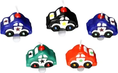 Produktbild von 5 Geburtstagskerzen "Cars" inkl. Halter
