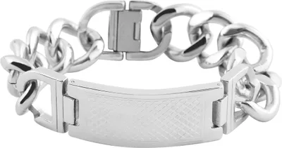 Produktbild von Akzent Panzerketten-Armband aus Edelstahl in silberfarbig