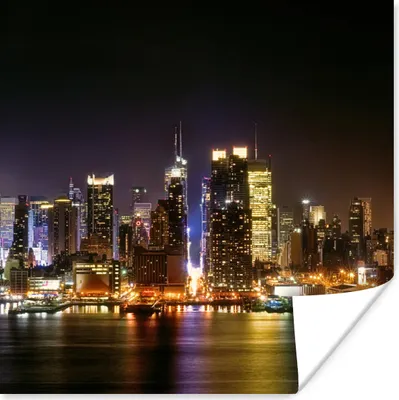 Produktbild von MuchoWow® Poster New York - Manhattan - Skyline 100x100 cm - Babyzimmer