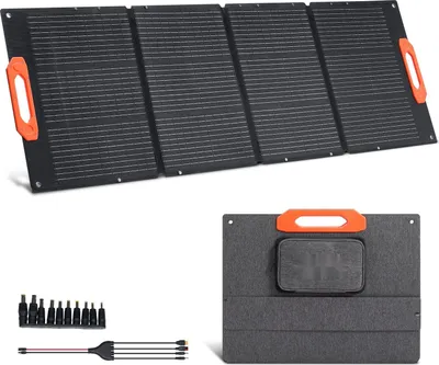 Immagine prodotto di Pannello solare pieghevole da 150 W - Caricabatterie solare monocristallino - Superficie in ETFE - Connessioni MC4, USB-C, QC3.0 e DC - Impermeabile IP67 - Per stazione elettrica, campeggio, escursionismo