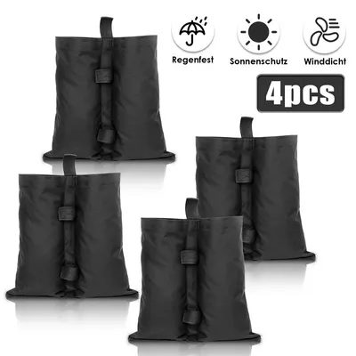 Produktbild von Yakimz 4X Pavillon Sandsäcke Garten Pavillon Gewichte Set Outdoor-Sandsack schwarz – mit Sand, Splitt, Kies etc. befüllbar Füllvolumen pro Stück ca. 11.5 kg robust Waterproof