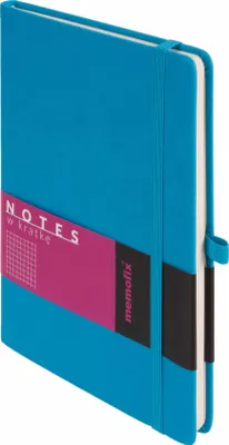 Produktbild von A5-Notizbuch mit Karomuster in Türkis aus Kunstleder