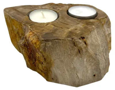 Immagine prodotto di Candele portacandele in legno fossilizzato - Doppio