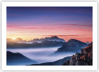 Produktbild von Poster - Poster ohne Rahmen - Westen Sonne Berge - 70x50 cm - Wand Bild - Wanddeko - Wandbilder - Kunstposter - Wandposter - Bilder - Kunstdruck - Wanddekoration - Wandbild - P2XAA70x50-4525