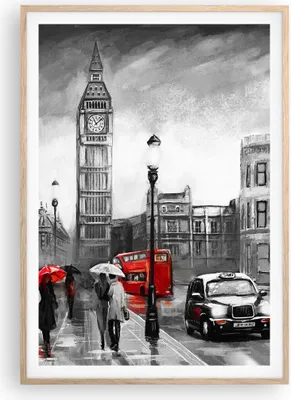 Produktbild von Gerahmtes Poster - Rahmen in heller Eiche - London Bus - 70x100 cm - Wand Bild - Wanddeko - Wandbilder - Kunstposter - Wandposter - Bilderrahmen - Bilder - Kunstdruck - Wandbild - P2NPA70x100-3939