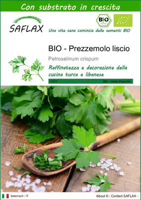 Immagine prodotto di SAFLAX  -- Prezzemolo liscio - 600 semi - Con substrato - Petroselinum