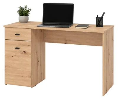 Produktbild von Porven - Schreibtisch, 140x50x77h cm Eiche Braun, eine Schublade