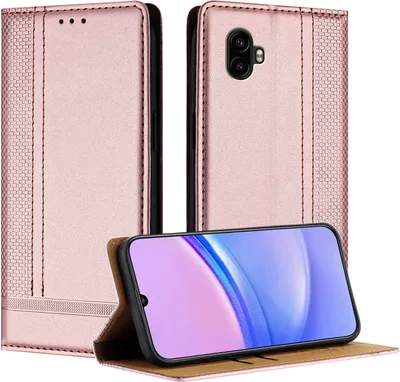 Produktbild von Handyhülle für Samsung Galaxy Xcover 6 Pro Leder Flip Klappbare Schutzhülle mit Standfunktion Pink