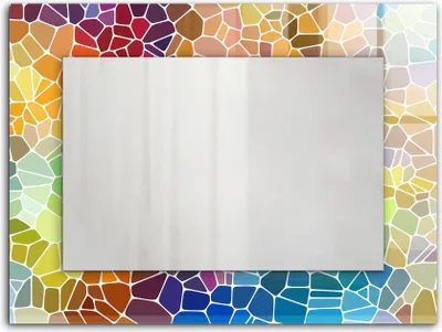 Zdjęcie produktu dla Kolorowa mozaika abstrakcyjna – Lustro Prostokątne z Printem 80x60 cm – Nowoczesne – Dekoracyjne Na Ścianę