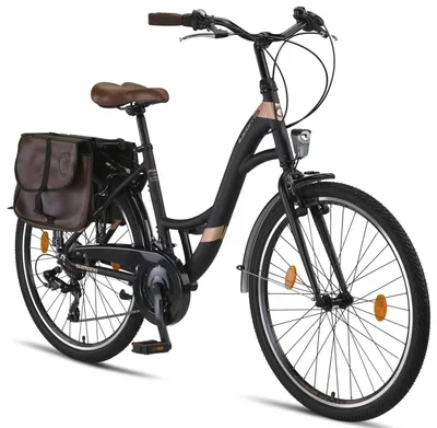 Produktbild von Licorne Bike Stella Plus Premium City Bike in Zoll Aluminium Fahrrad für Mädchen, Jungen, Herren und Damen - 21 Gang-Schaltung - Hollandfahrrad