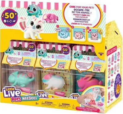 Zdjęcie produktu dla Interaktywny Zwierzak Little Live Pets Needees Sezon 2, Model Losowy, Ponad 50 Dźwięków i Reakcji, Baterie W Zestawie