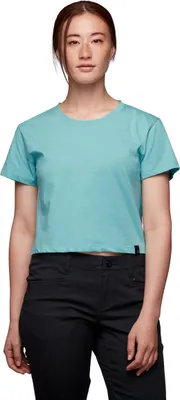 Damen-T-Shirt "W Pivot Tee" von Black Diamond in Türkis; kurz geschnitten; mit lässigem Schnitt.