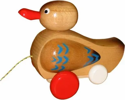 Produktbild von Miva Holz Nachziehfigur Ente - pädagogisches Spielzeug mehrfarbig