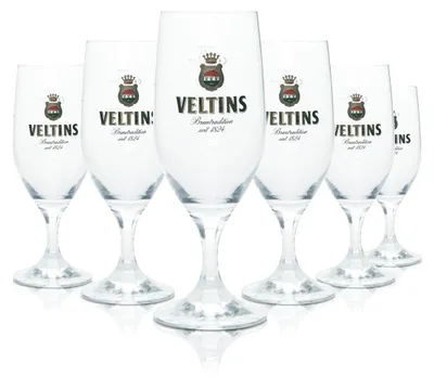 Produktbild von 6x Veltins Glas 0,4l Bier Pokal Pilsener Tulpe Gläser Brauerei Gastro Geeicht V+