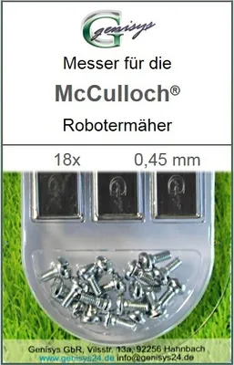 Produktbild von 18 Messer Ersatzmesser Ersatz-Klingen 0,45mm kompatibel mit McCulloch Rob R600 R1000 Mc Culloch