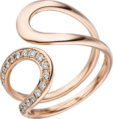 Produktbild von Gr. 58 - Damen Ring 585 Gold Rotgold 21 Diamanten Brillanten Rotgoldring Diamantring
